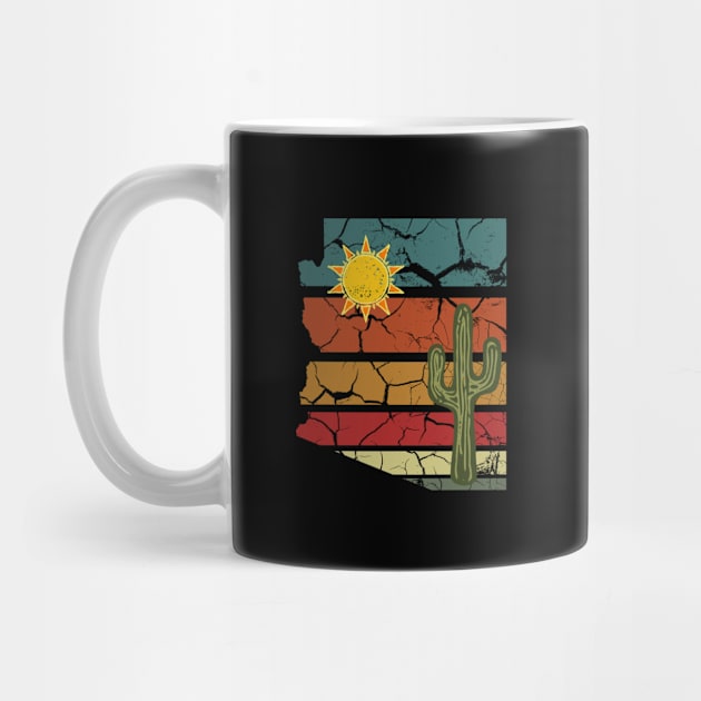 Retro Arizona with Sun and Cactus by Aunt Choppy